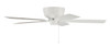 Pro Plus Hugger 52" 5-Blade Ceiling Fan in White w/ White/Washed Oak Blades; Light Kit Optional (Not Included) (PPH52W5)