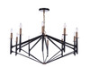 The Reserve 10 Light Chandelier in Flat Black/Satin Brass (55510-FBSB)