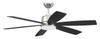 Hogan 54" 6-Blade Ceiling Fan in Polished Nickel Finish, Blades Included; Light Kit Included (optional) (HGN54PLN6)
