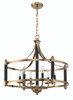 Stanza 6 Light Pendant in Flat Black/Satin Brass (54896-FBSB)