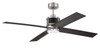 Gregory 56" 4-Blade Ceiling Fan in Brushed Polished Nickel w/ Flat Black/Greywood Blades; Light Kit Included (optional) (GRG56BNKFB4)