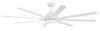 Rush 72" 8-Blade Indoor/Outdoor (Wet) Ceiling Fan in White w/ White Blades; Light Kit Included (optional) (RSH72W8)