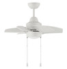 Propel II 24" 6-Blade Indoor/Outdoor (Damp) Ceiling Fan in White w/ White Blades; Integrated Light Kit (PPT24W6)