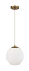 Gaze 1 Light 10" Pendant in Satin Brass (White Glass) (56891-SB-WG)
