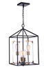 Aaron 4 Light Acrylic Pendant in Flat Black/Satin Brass (P986FBSB4)