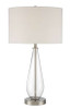 1 Light Glass/Metal Base Table Lamp in Clear Glass/Brushed Polished Nickel (86243)