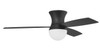 Daybreak 52" 3-Blade Ceiling Fan in Flat Black w/ Flat Black/Greywood Blades; Integrated Light Kit (DBK52FB3)