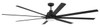 Rush 84" 8-Blade Indoor/Outdoor (Wet) Ceiling Fan in Flat Black w/ Flat Black Blades; Light Kit Included (optional) (RSH84FB8)