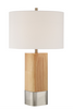 1 Light Wood/Metal Base Table Lamp w/ USB in Natural Wood/Brushed Polished Nickel (86246)