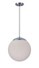 Gaze 1 Light 14" Pendant in Chrome (White Glass) (56893-CH-WG)