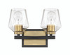 Avante Grand 2 Light Vanity in Flat Black/Satin Brass (56902-FBSB)