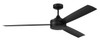 Inspo 62" 3-Blade Indoor/Outdoor (Wet) Ceiling Fan in Flat Black w/ Flat Black Blades; Not Light Kit Adaptable (INS62FB3)