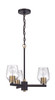 Avante Grand 3 Light Chandelier in Flat Black/Satin Brass (56923-FBSB)