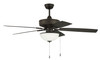 Outdoor Pro Plus 211 52" 5-Blade Indoor/Outdoor (Wet) Ceiling Fan in Espresso w/ Matte Espresso Blades; Light Kit Included (optional) (OP211ESP5)