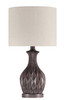 1 Light Resin Base Table Lamp in Carved Painted Brown (2 Pack) (86265)