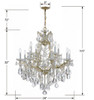 Maria Theresa 13 Light Swarovski Strass Crystal Gold Chandelier (4413-GD-CL-S)