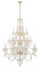 Traditional Crystal 20 Light Polished Brass Chandelier (1157-PB-CL-MWP)