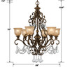 Norwalk 6 Light Spectra Crystal Bronze Umber Chandelier (7516-BU-CL-SAQ)