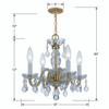 Traditional Crystal 4 Light Clear Italian Crystal Polished Brass Mini Chandelier (1064-PB-CL-I)