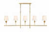 Broche 5 Light Antique Gold Chandelier (537-GA)