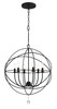 Solaris 6 Light Black Sphere Chandelier (9228-BK)