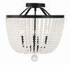 Rylee 4 Light Matte Black Frosted Beads Ceiling Mount (604-MK-FR_CEILING)
