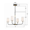 Niles 4 Light Black Forged + Modern Gold Chandelier (NIL-70014-BF-MG)