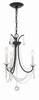 Karrington 3 Light Matte Black Mini Chandelier (KAR-90903-MK-CL-MWP)