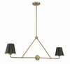 Xavier 2 Light Vibrant Gold Chandelier (XAV-B9302-VG)