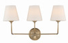 Libby Langdon for Crystorama Sylvan 3 Light Vibrant Gold Bathroom Vanity (2443-OP-VG)