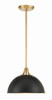 Soto 1 Light Matte Black + Antique Gold Pendant (SOT-18013-MK-GA)