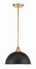 Soto 1 Light Matte Black + Antique Gold Pendant (SOT-18013-MK-GA)
