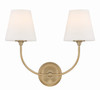 Libby Langdon for Crystorama Sylvan 2 Light Vibrant Gold Bathroom Vanity (2442-OP-VG)