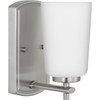 Adley Collection One-Light Brushed Nickel Etched Opal Glass New Traditional Bath Vanity Light (P300465-009)