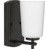 Adley Collection One-Light Matte Black Etched Opal Glass New Traditional Bath Vanity Light (P300465-31M)