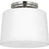 Adley Collection One-Light Brushed Nickel Etched Opal Glass New Traditional Flush Mount Light (P350260-009)