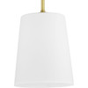 Clarion Collection One-Light Satin Brass Etched White Transitional Pendant (P500429-012)