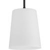 Clarion Collection One-Light Matte Black Etched White Transitional Pendant (P500429-31M)