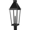Richmond Hill Collection One-Light Textured Black Clear Glass Modern Farmhouse Outdoor Post Light (P540106-031)