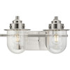 Northlake Collection Two-Light Brushed Nickel Clear Glass Transitional Bath Light (P300435-009)