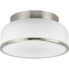 Parkhurst Collection Two-Light Brushed Nickel New Traditional 11-1/4" Flush Mount Light (P350255-009)