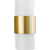 Silva Collection Two-Light Brushed Bronze White Linen Shade Wall Sconce (P710119-109)