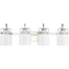 Fessler Collection Four-Light Brushed Nickel Opal Glass Farmhouse Bath Light (P300441-009)