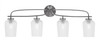 Cavella 4 Light Bath Bar, Graphite Finish, 5" Clear Textured Glass (3914-GP-4250)