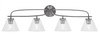 Cavella 4 Light Bath Bar, Graphite Finish, 7" Clear Bubble Glass  (3914-GP-302)