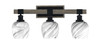Tacoma 3 Light Bath Bar Shown In Matte Black & Painted Distressed Wood-Look Metal Finish With 6" Onyx Swirl Glass (1843-MBDW-4819)
