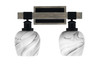 Tacoma 2 Light Bath Bar Shown In Matte Black & Painted Distressed Wood-Look Metal Finish With 6" Onyx Swirl Glass (1842-MBDW-4819)