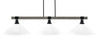 Tacoma 3 Light Bar In Matte Black & Painted Distressed Wood-Look Metal Finish With 16" White Muslin Glass (1863-MBDW-318)