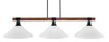 Tacoma 3 Light Bar In Matte Black & Painted Wood-Look Metal Finish With 16" White Marble Glass (1863-MBWG-2161)