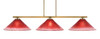 Atlas 3 Light Bar In New Age Brass Finish With 16" Raspberry Crystal Glass (4523-NAB-716)